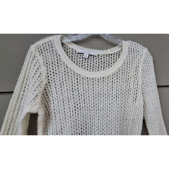 LC Fairy Ethereal Angel Lightweight Embroidered Bell Sleeves Sweater Cream M - Picture 9 of 10